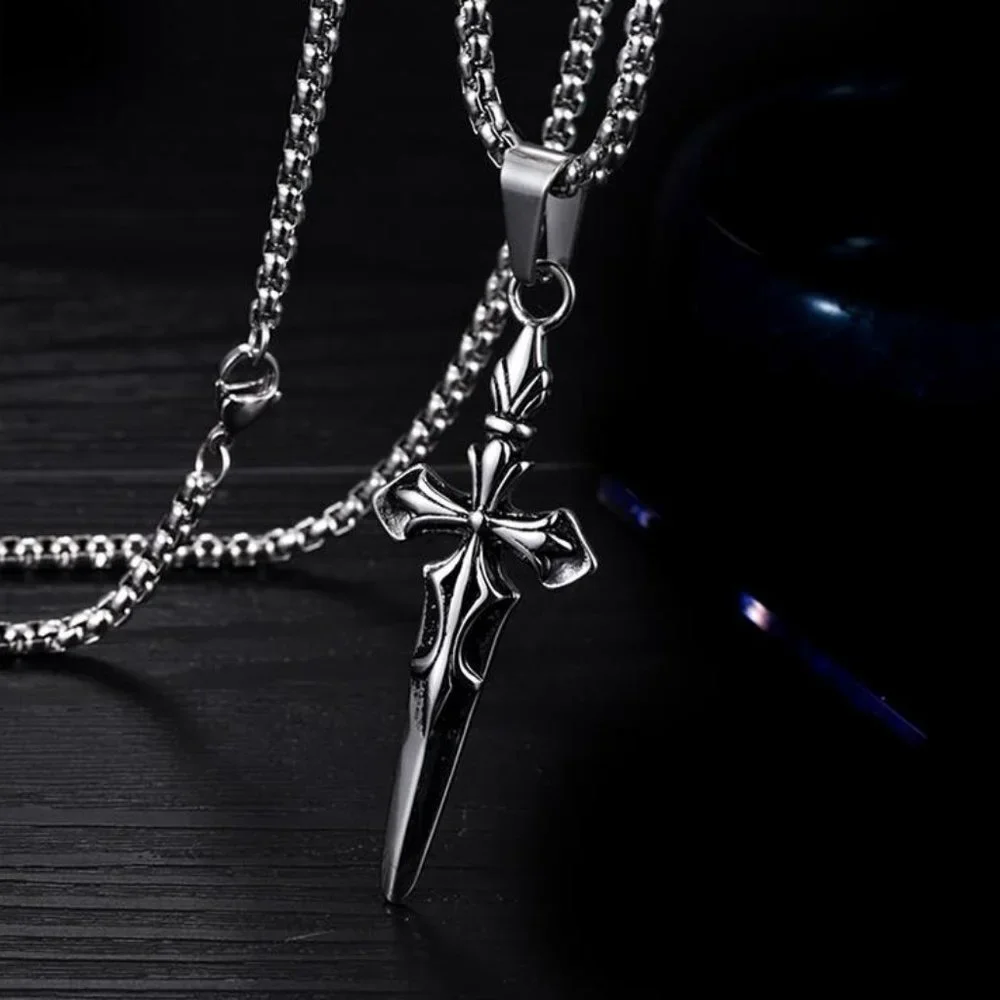❤️Fashion cross hip hop pendant necklace for women/men, N90201P180